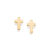 527440 Brinco Rommanel folheado a ouro cruz lisa