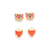 527469 Kit brincos Rommanel folheados a ouro urso Lotso e morango com resina