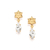 527472 Brinco Rommanel folheado a ouro floco de neve Frozen com zircônia