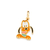542749 Pingente Rommanel folheado a ouro pluto com resina