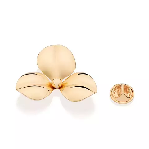 542866 Broche Rommanel folheado a ouro flor abaulada