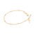 552036 Pulseira Rommanel folheada a ouro elos cadeado e esferas com cruz 19 cm