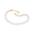 552089 Pulseira Rommanel folheada a ouro fio veneziana com pérolas barrocas 21 cm