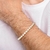 552089 Pulseira Rommanel folheada a ouro fio veneziana com pérolas barrocas 21 cm