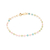 552158 Pulseira Rommanel folheada a ouro corrente de cristais coloridos 19 cm