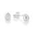 820254 Brinco Rommanel de prata gota com zircônias