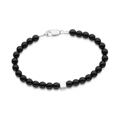 850092 Pulseira Rommanel shambala de prata com pedras 20 cm