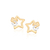 524522 Brinco Rommanel folheado a ouro estrela com cristal