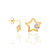 524522 Brinco Rommanel folheado a ouro estrela com cristal