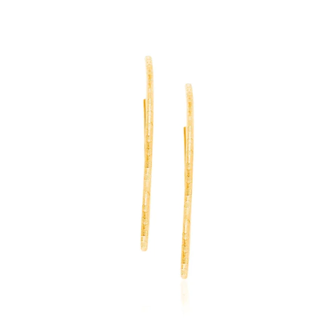 525975 Brinco Rommanel folheado a ouro formato meia argola