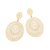 527244 Maxi brinco Rommanel folheado a ouro oval com arabescos