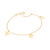 552041 Pulseira Rommanel folheada a ouro elos cadeado com paz, amor e fé