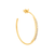 523310 Brinco Rommanel folheado a ouro meia argola com cristais