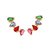 527310 Brinco Rommanel folheado a ouro curvado com cristais gota