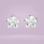 820232 Brinco Rommanel de prata flor abaulada