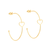 526409 Brinco Rommanel meia argola folheado a ouro