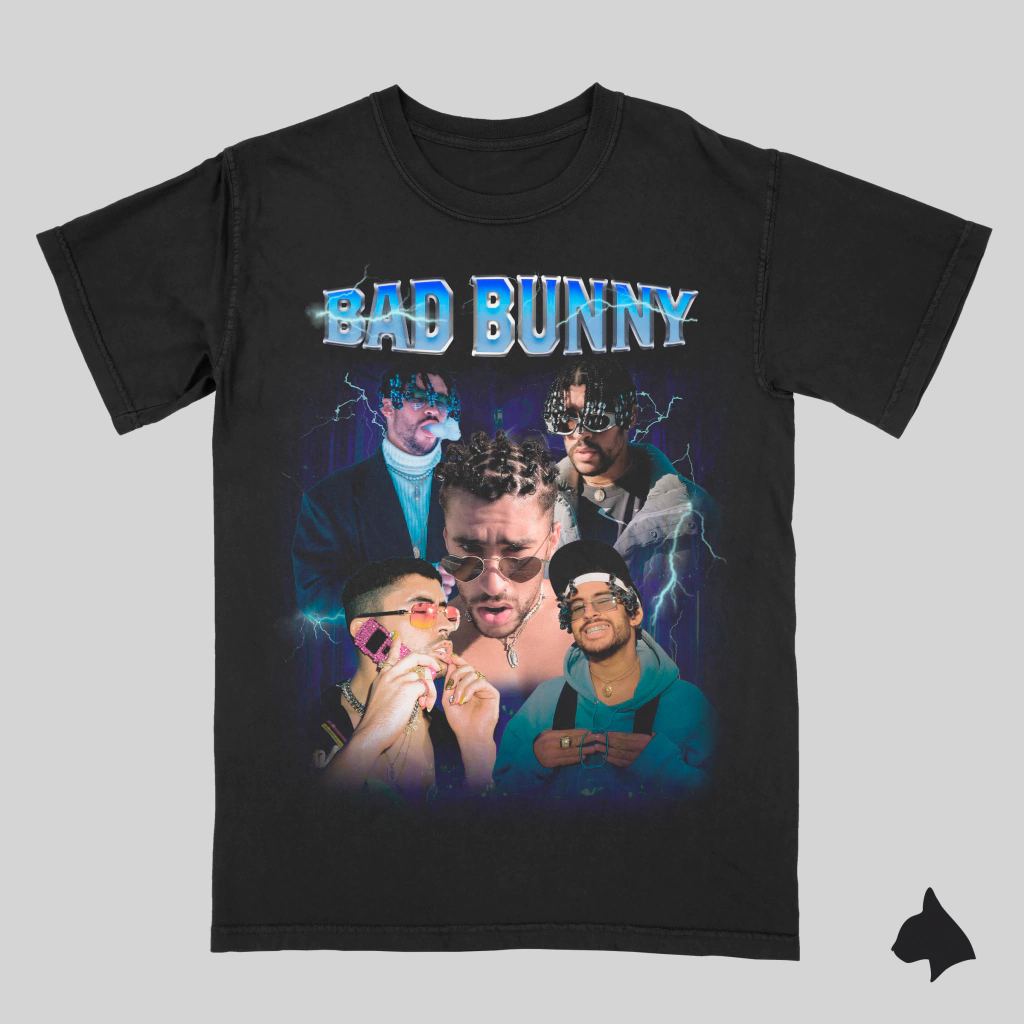 Remera de Algodon DTG - Bad Bunny Rayos