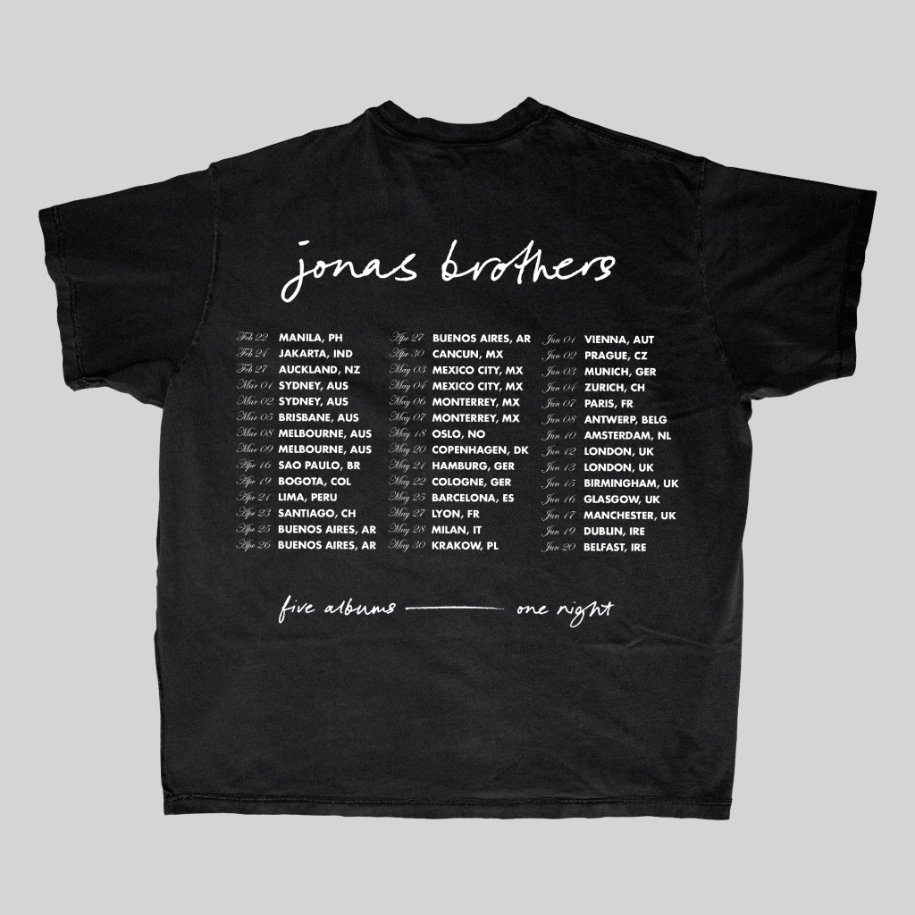 Remera de Algodon DTG - Jonas Brothers The Tour Dates Latam