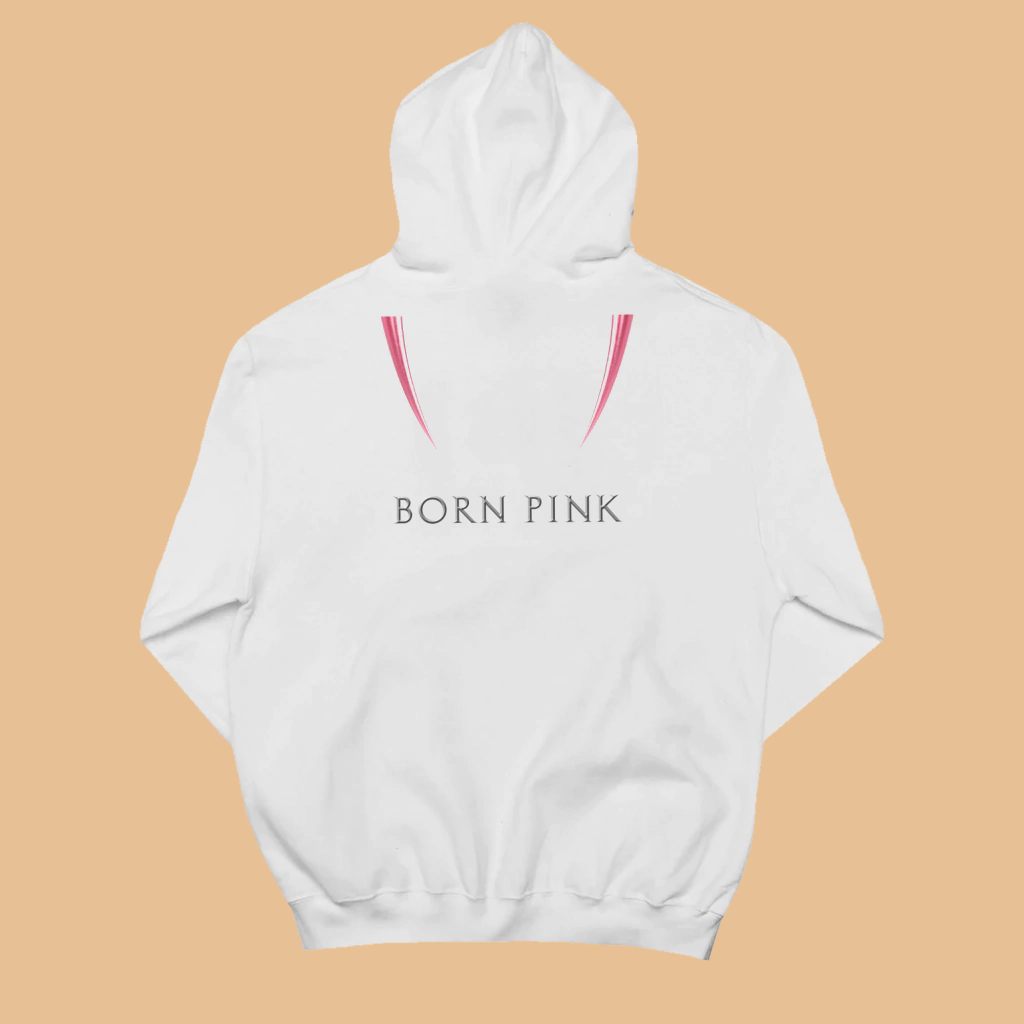 Buzo Canguro Blanco Oversize - Born Pink (Blackpink)