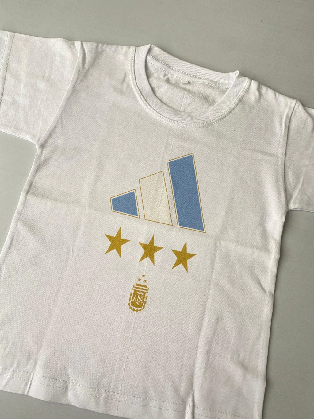 Remera Blanca Niño DTG - ARG Campeon (GRAN BARATA)