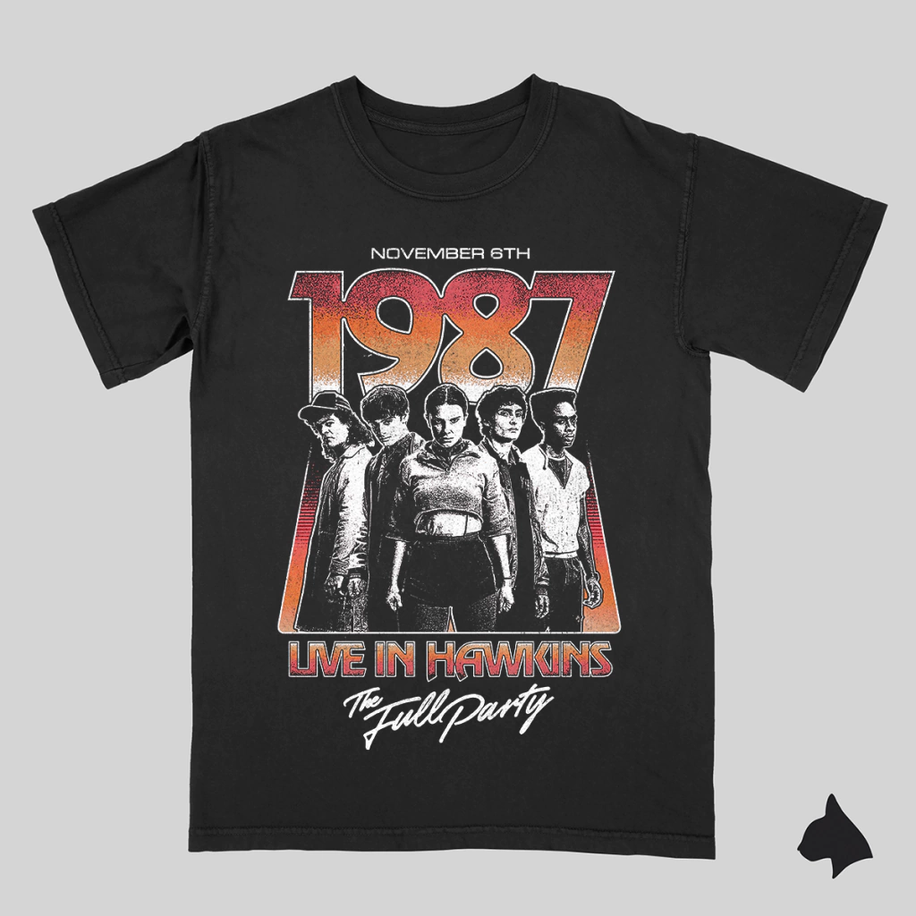 Remera de Algodon DTG - 1987 Live In Hawkins (Stranger Things)