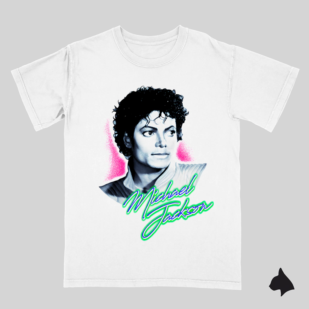 Remera de Algodon DTG - Michael Jackson Spray