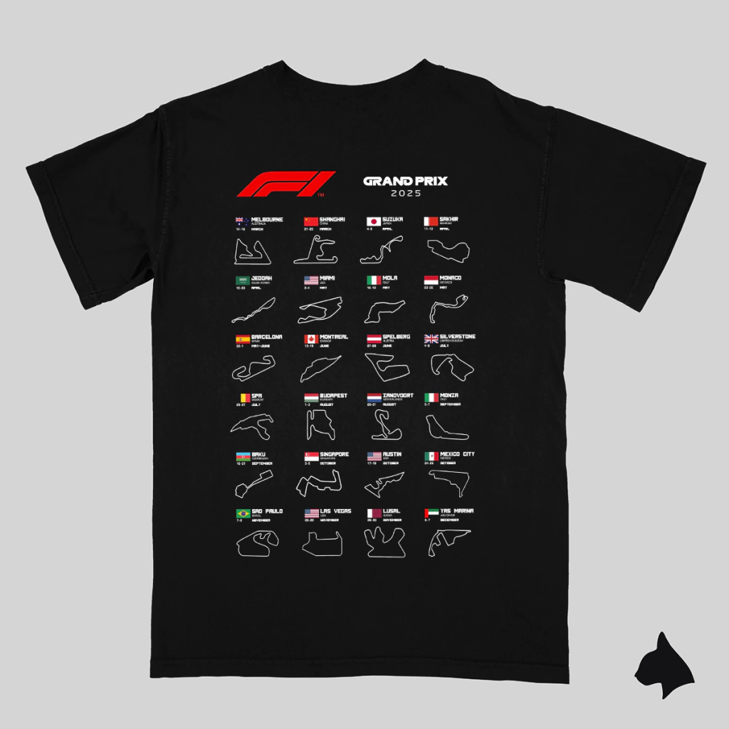 Remera de Algodon DTG - F1 2025 Calendar