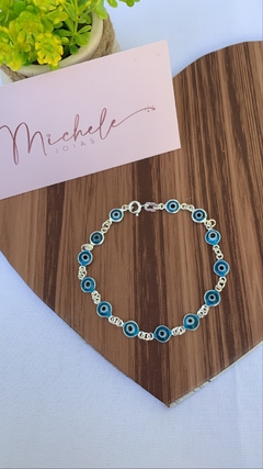 Pulseira de olho grego azul bebê
