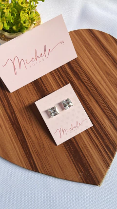 Brinco de zircônia quadrado 9MM na internet