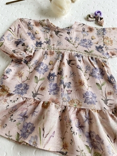 Vestido de lino estampado-Art.1916-1 - tienda online
