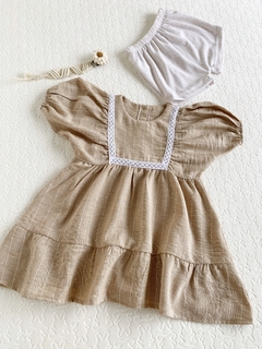 Vestido de lino-Art.1921-1 - COCOMIEL BEBES