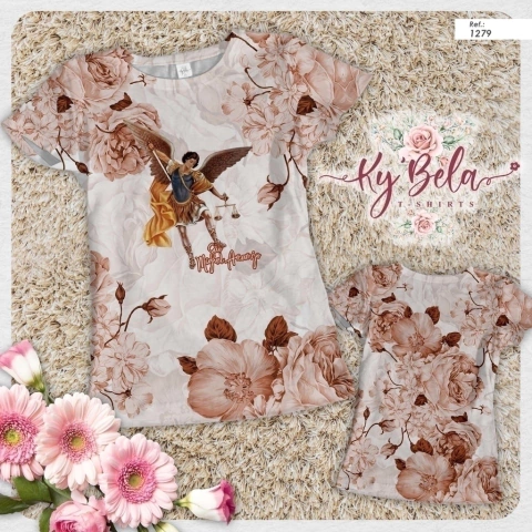 camiseta tshirt sao miguel arcanjo floral