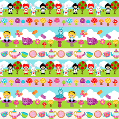 Tecido tricoline 100% algodão Digital Alice 28 cm x 140 cm