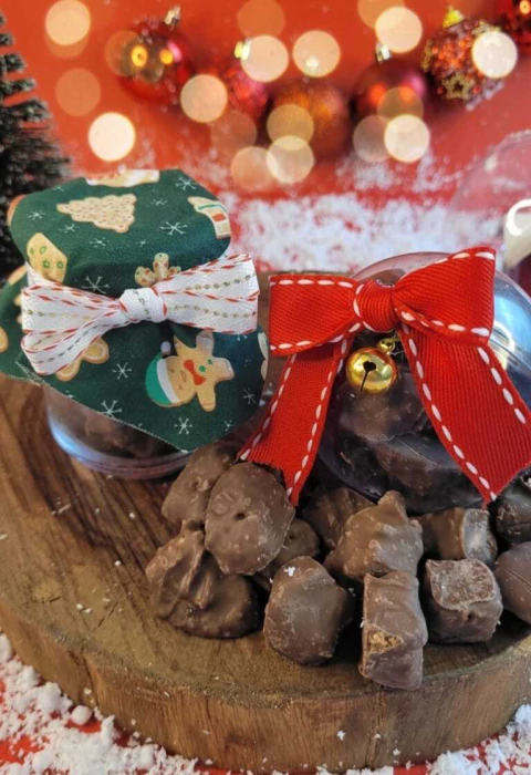 Pote de vidro com bombotone