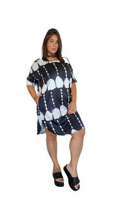 Vestido Tunica De Seda con Bolsillos Talle Grande Para Mujer - MOOREA ONLINE - TALLES GRANDES