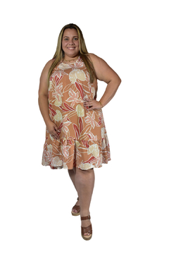 Imagen de VESTIDO DE FIBRANA CON VOLADOS ROPA TALLES GRANDES