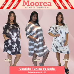 Vestido Tunica De Seda con Bolsillos Talle Grande Para Mujer en internet