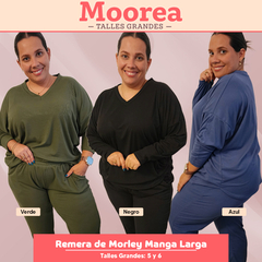 Remera Morley Escote en V en Talles Especiales - comprar online