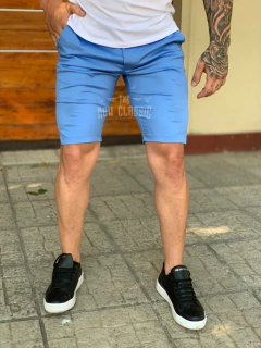 Bermuda Corte chino Celeste - comprar online