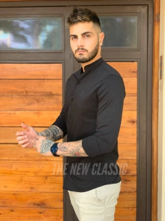 Camisa Cuello Mao (bengalina)