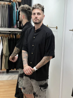 Camisa mangas cortas cuello mao