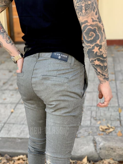 Chino de Bengalina Gris Jaspeado - comprar online