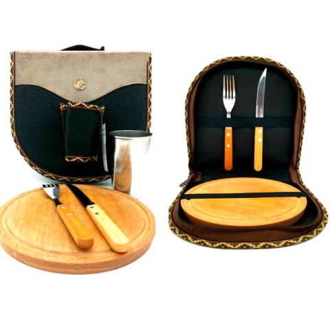 Set de Asado Símil Cuero y Carpincho