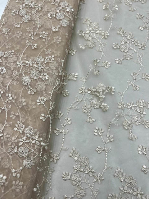 Tul bordado BEIGE