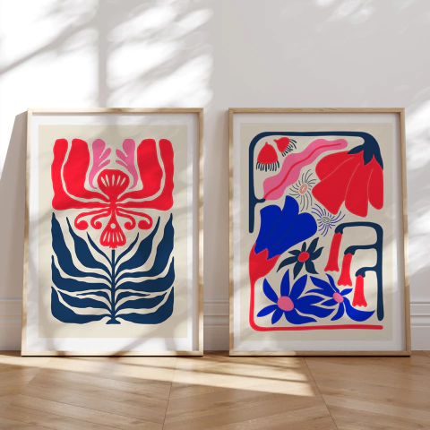 Match Blue Red Flower