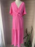 Vestido longo rosa Bisô G