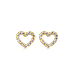 Aretes corazon calados Dorado