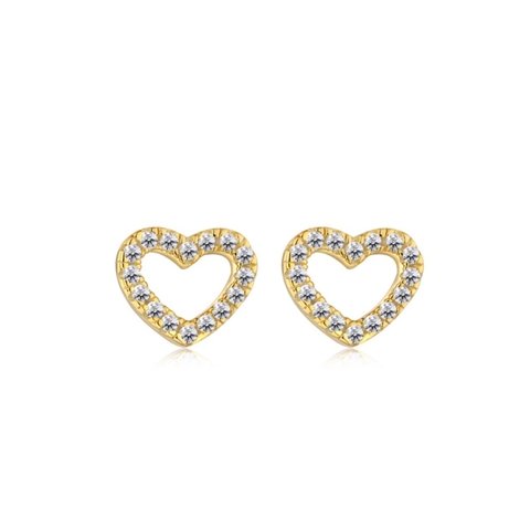 Aretes corazon calados Dorado