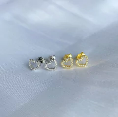 Aretes corazon calados Dorado - comprar online