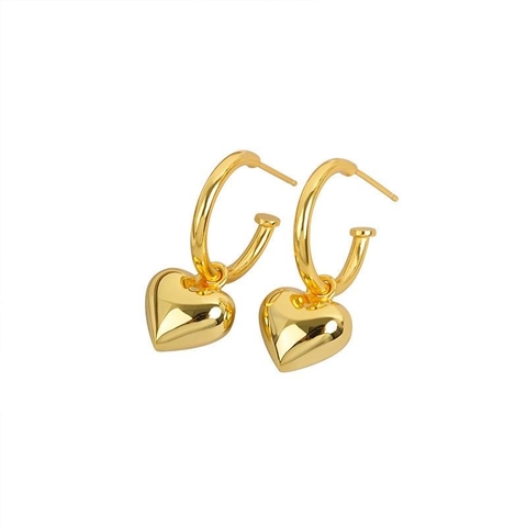 Aretes tipo candonga corazon chunky - (copia)